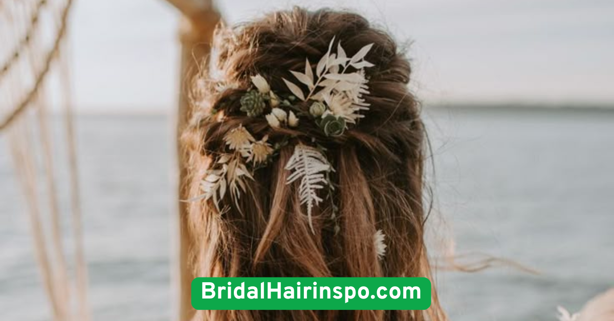 Loose Boho Waves with Delicate Floral Pins