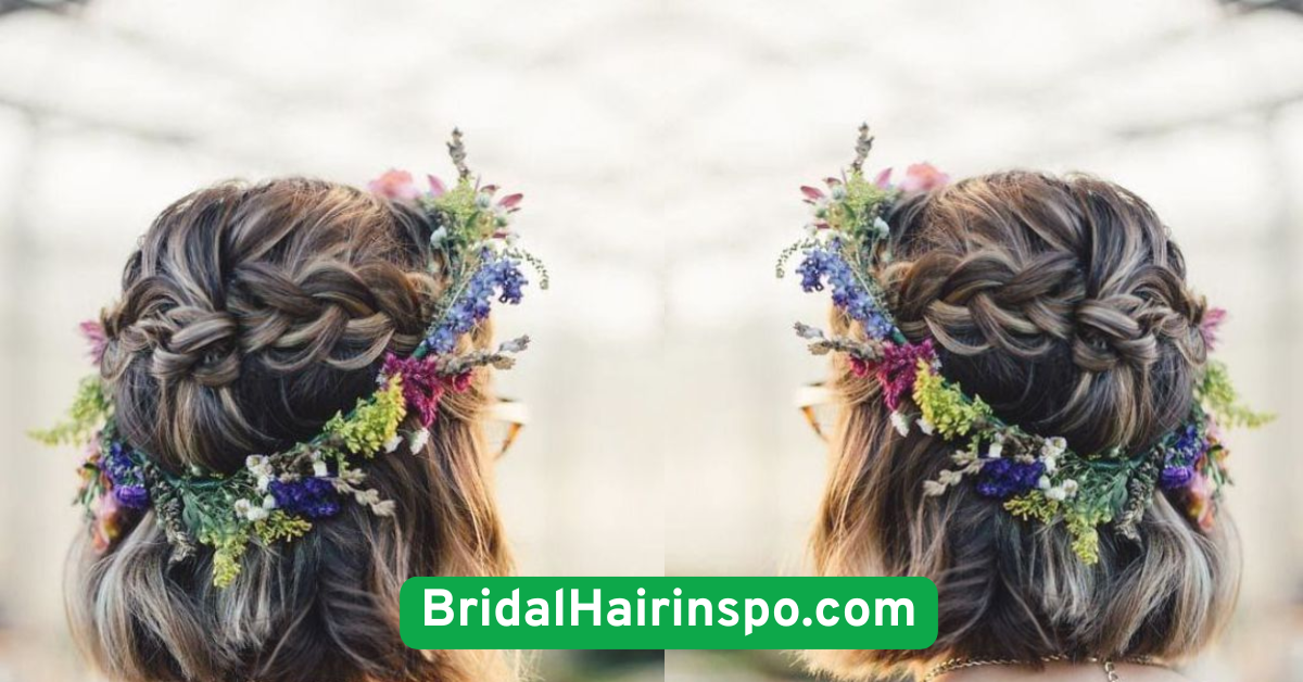 Boho Short Hair with Loose Braid and Baby’s Breath