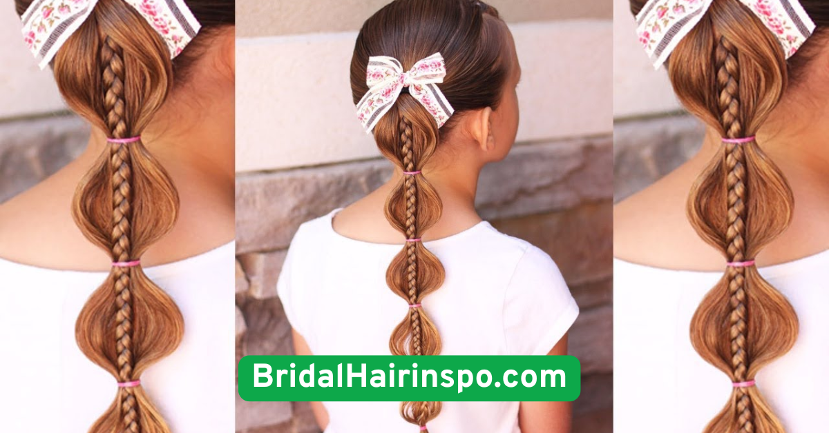 Bubble Ponytail with Ribbon