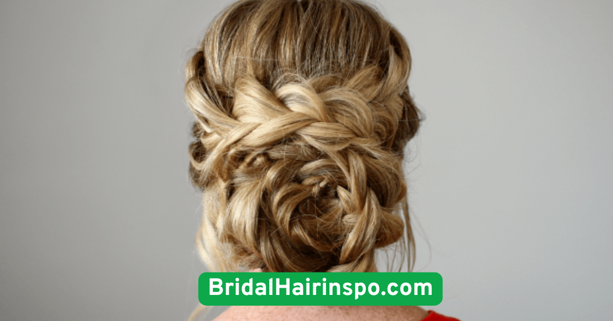 Rope Braid Updo with Scattered Fresh Flowers