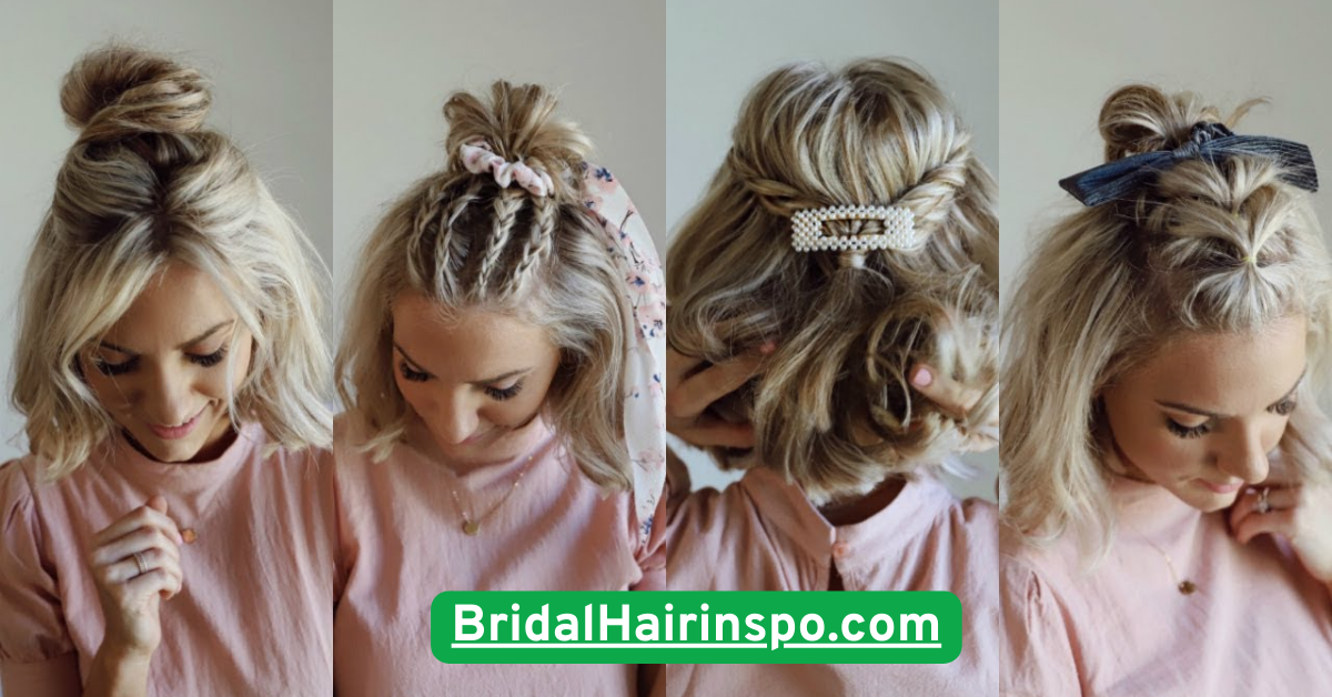 Half-Up Bun for Short Hair
