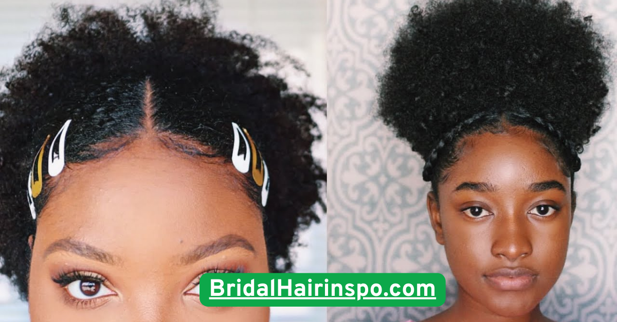 Afro Puff with Gold Cuffs