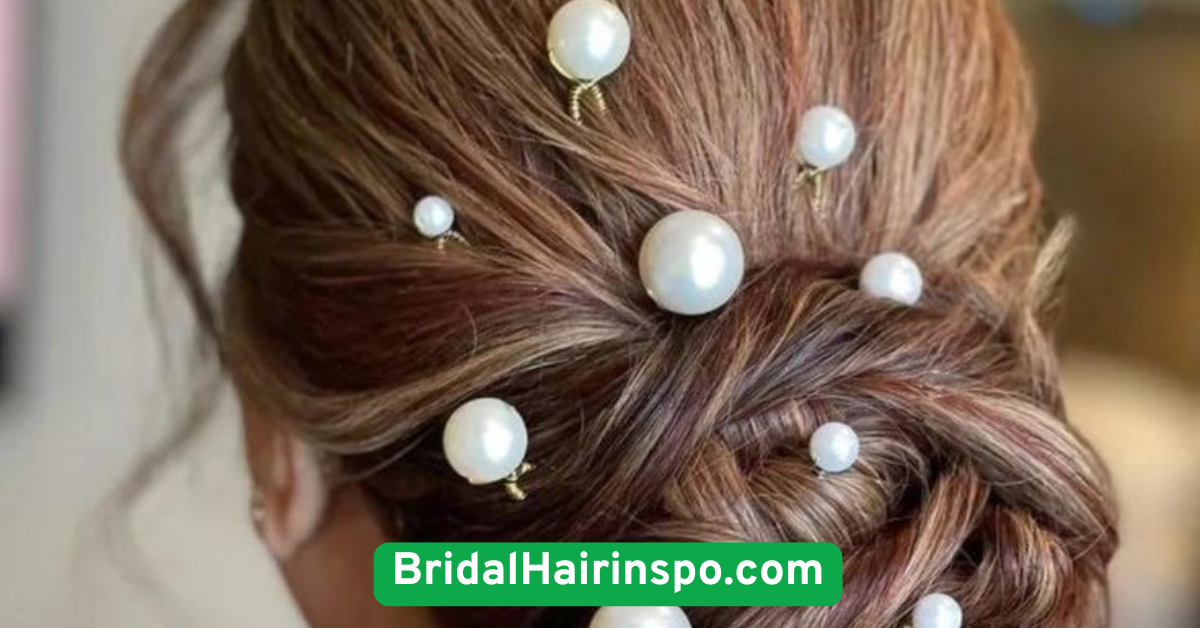 Messy Chignon with Pearl Hair Vines 