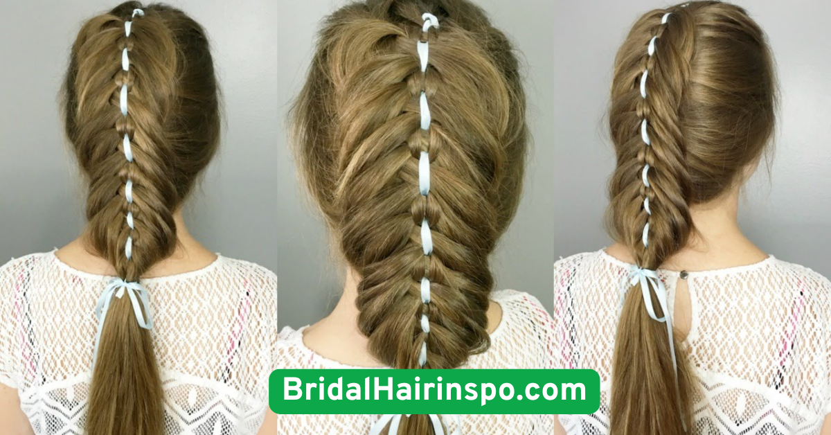 Fishtail Side Braid with Ribbon Weave
