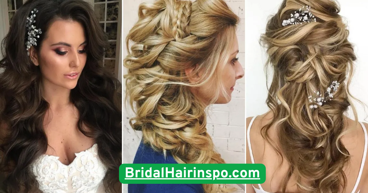 Side-Swept Curls with Baby’s Breath Accents