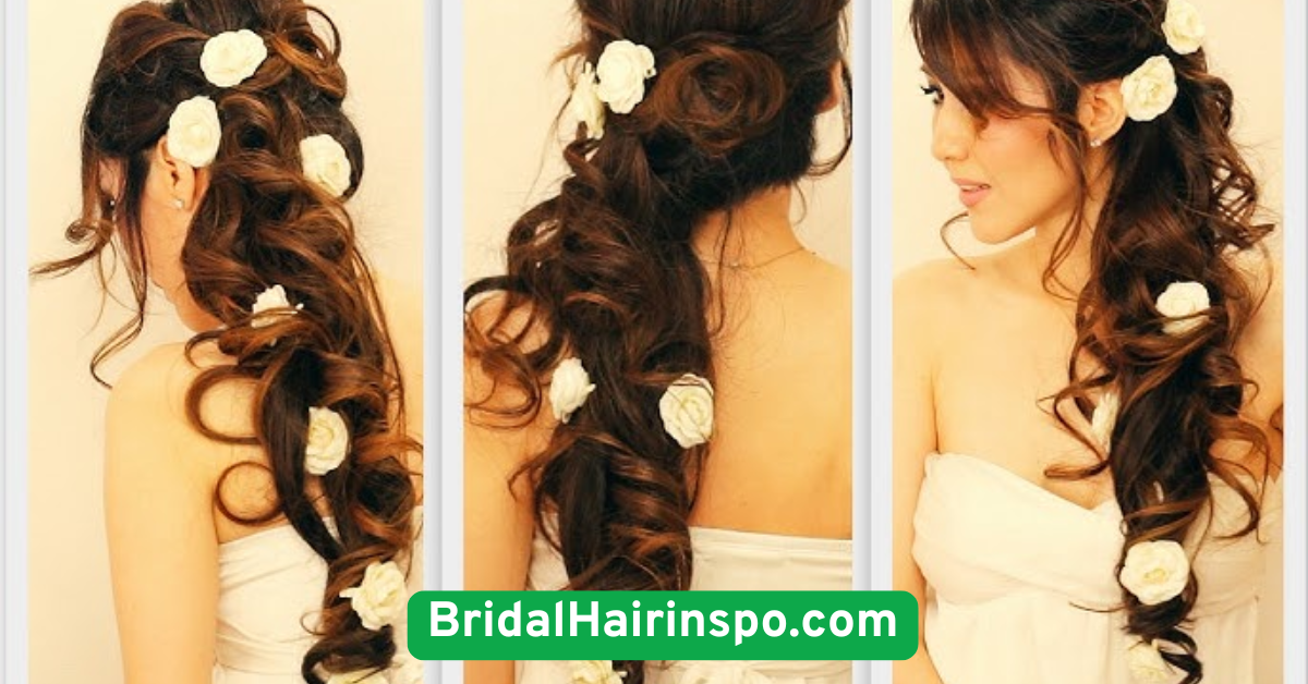 Side-Swept Curls with a Hair Vine