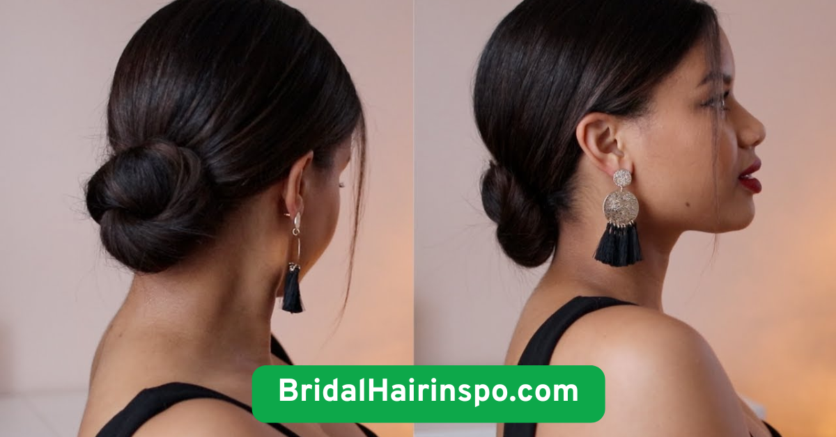  Sleek Low Bun with a Side Part