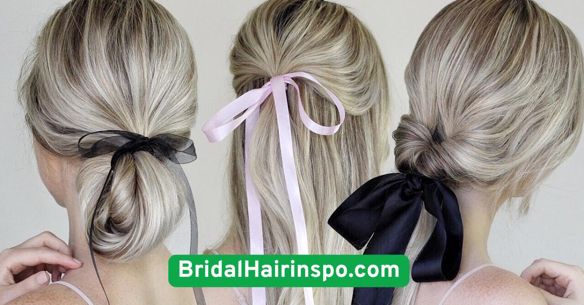  Elegant Low Ponytail with Ribbon Tie