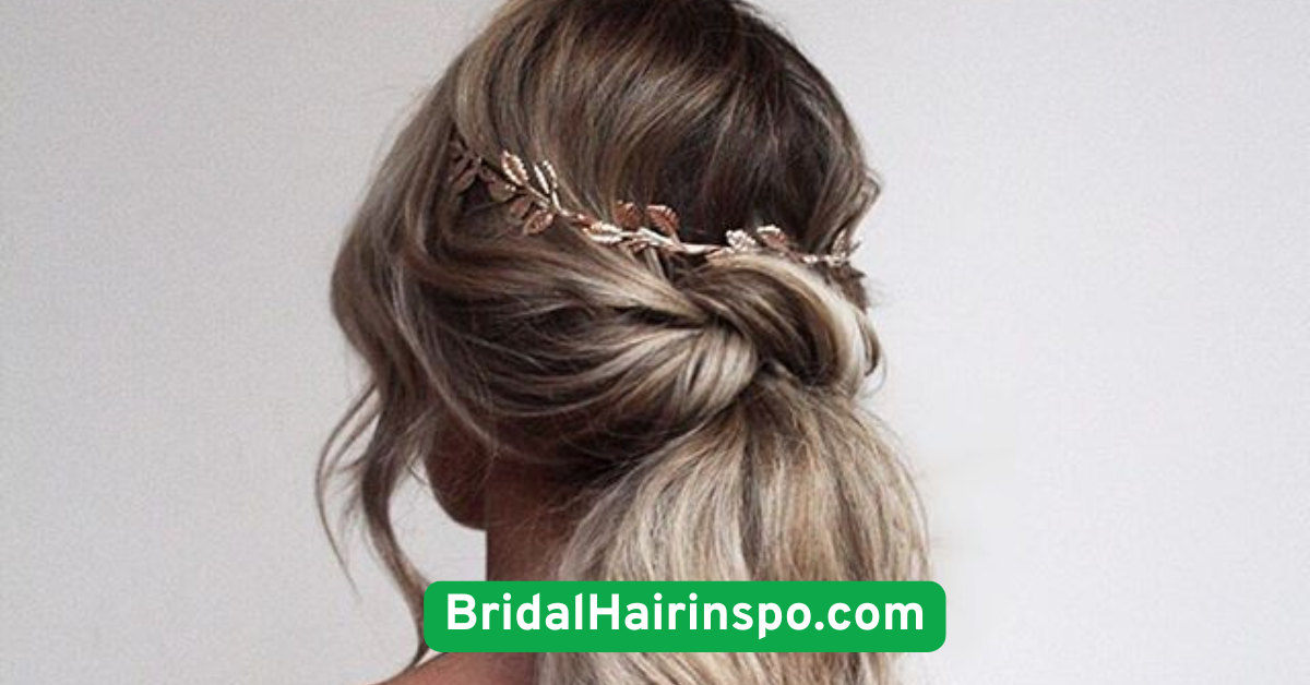  Textured Low Ponytail with Dried Flowers