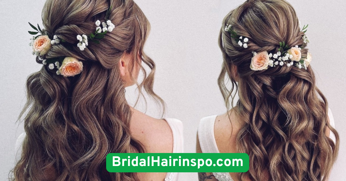 Messy Textured Waves with Floral Clips