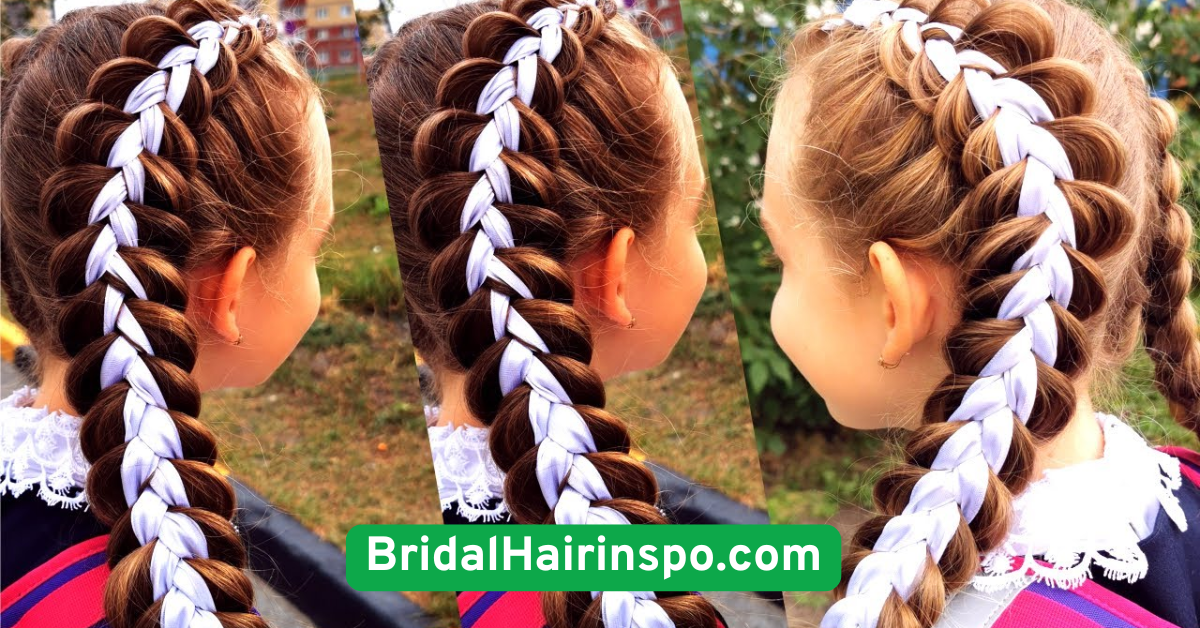  Long Braid with Ribbon Weav