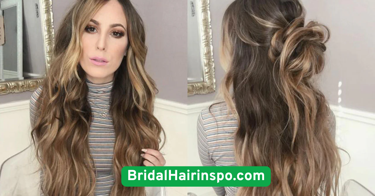 Beachy Waves with a Beaded Halo Crown