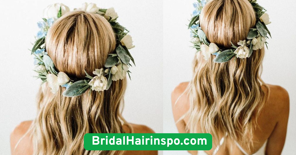 Loose Waves with Floral Crown