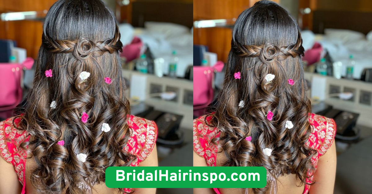 Soft Loose Curls with Floral Accessories