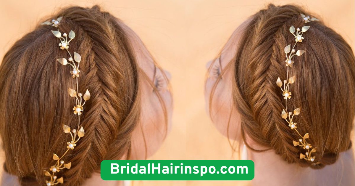 Braided Bun with Gold Leaf Accents