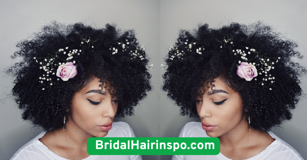 Curly Afro with Floral Accents