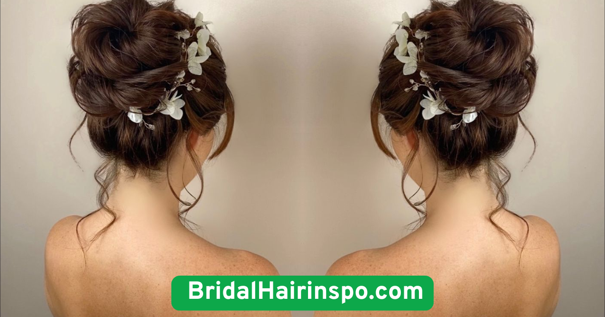 Textured Top Knot with Floral Pins
